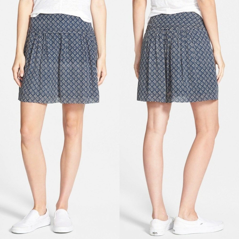 Madewell Size 4 Nico Silk Mini Skirt Blue C7041